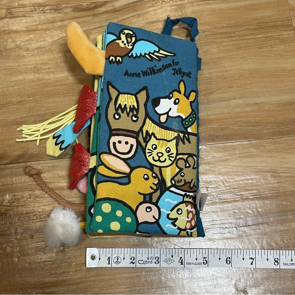 JELLYCAT LONDON BLUE PET TAILS SOFT CRINKLE FABRIC BABY TODDLER BOOK
